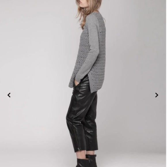 Helmut Lang Asymmetrical Open Knit Cashmere Wool Blend Sweater Top Size Medium - Picture 6 of 10